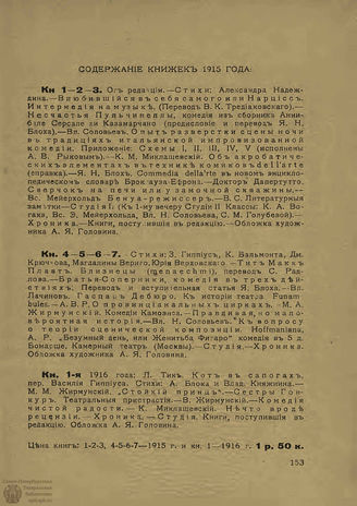 Содержание книжек 1916 г.