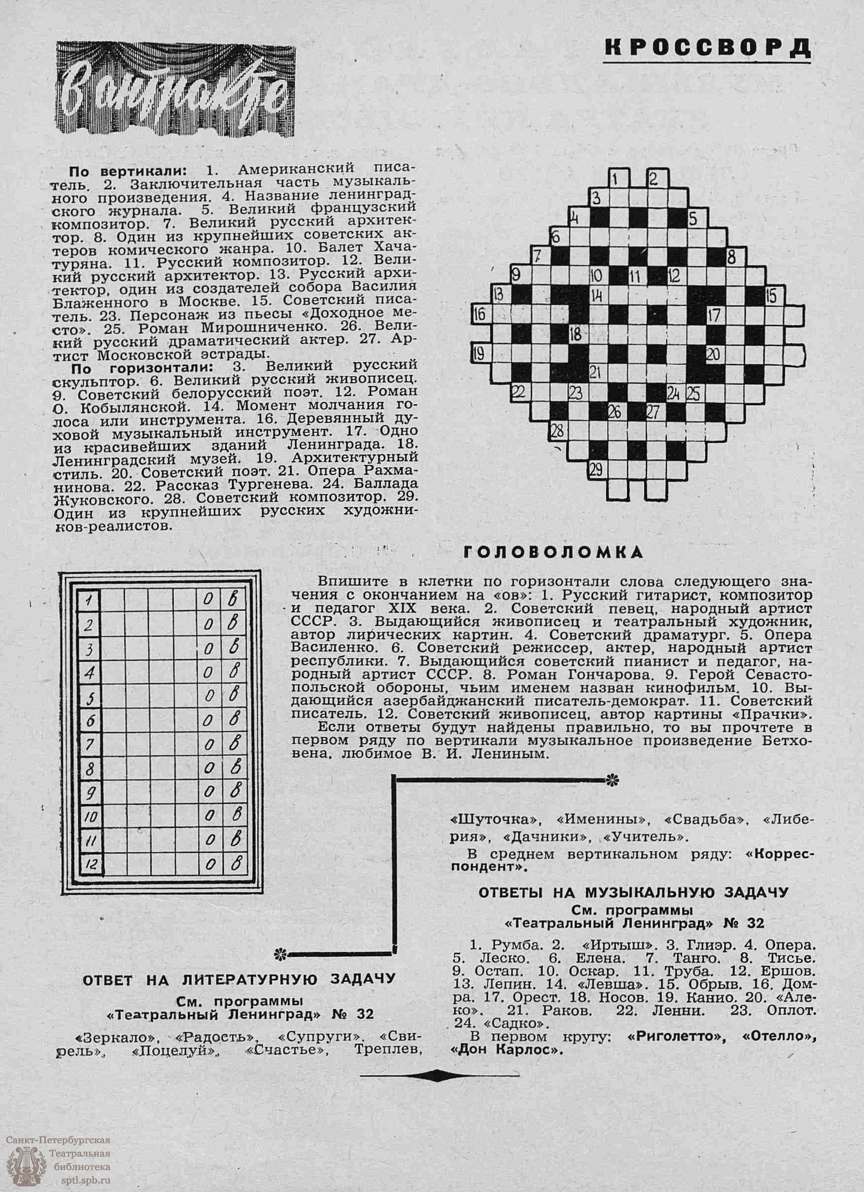 Театральная Электронная библиотека | ТЕАТРАЛЬНЫЙ ЛЕНИНГРАД. 1960. №33