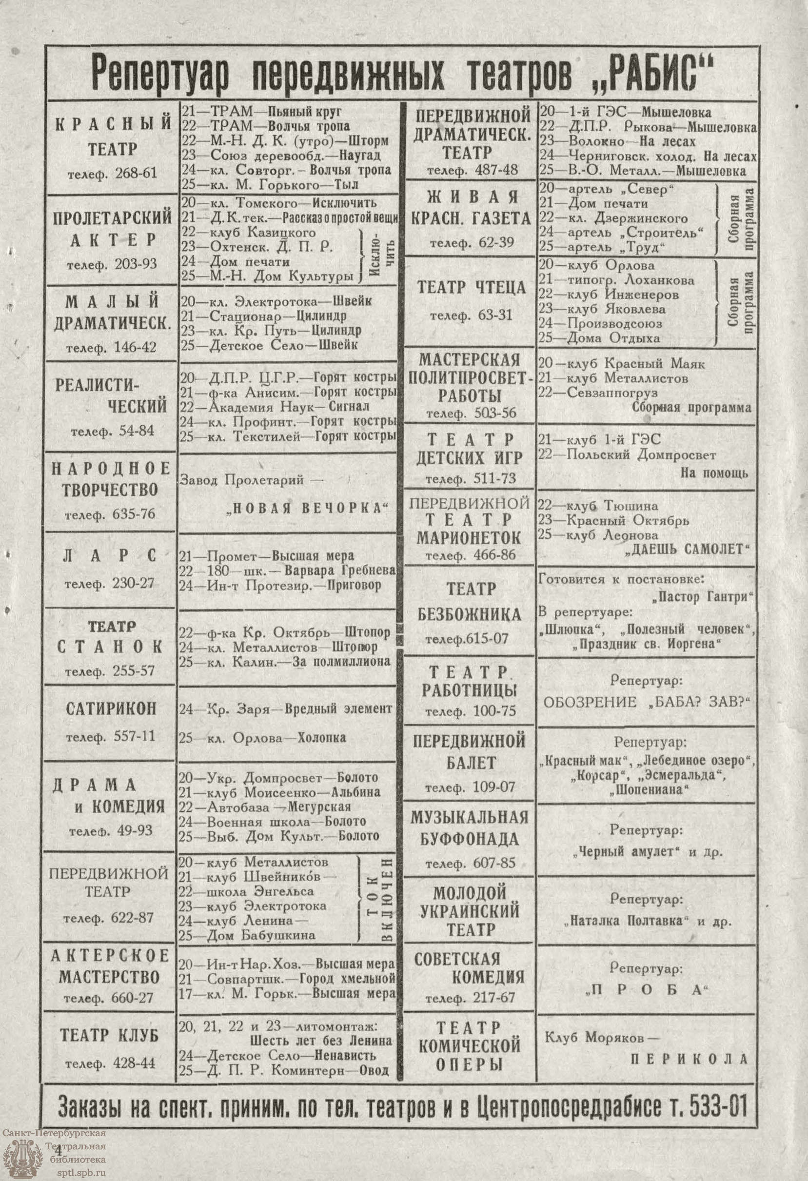 Театральная Электронная библиотека | РАБОЧИЙ И ТЕАТР. 1930. №4