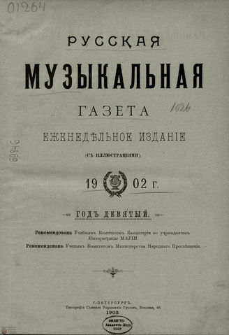 СОДЕРЖАНИЕ ЗА 1902 г. + №1