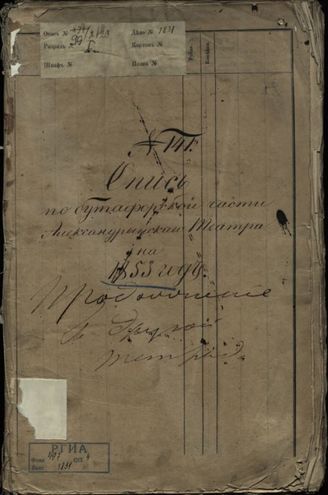 Опись бутафорских вещей